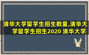 清华大学留学生招生数量,清华大学留学生招生2020 清华大学官网